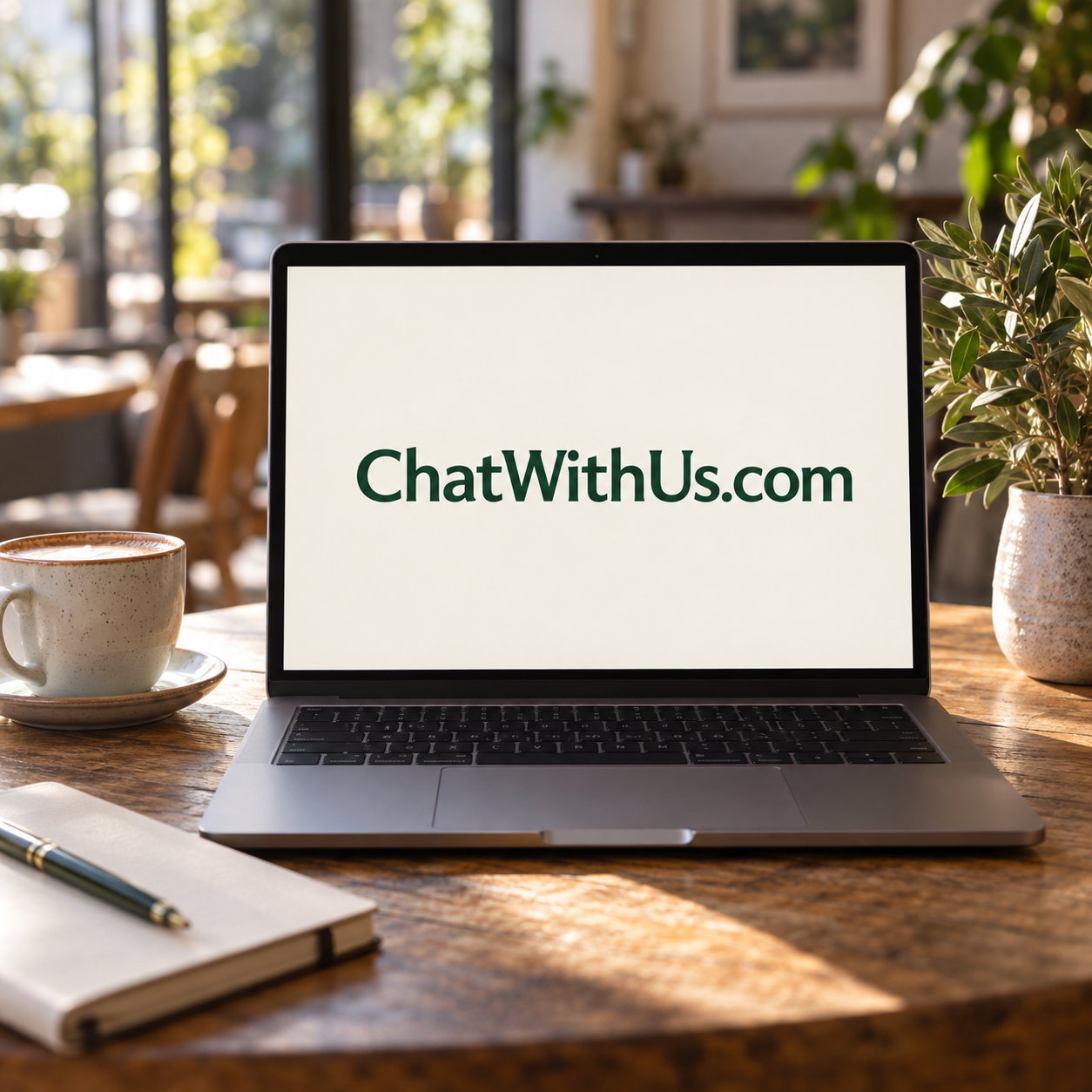 A welcoming conversation setting featuring ChatWithUs.com